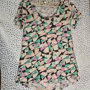 {3/$20} LuLaRoe Geometric Short Sleeve Tee - Multicolor